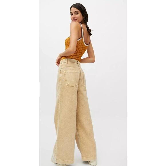 Urban Outfitters Lena Wide Leg Pants Womens 31 Relaxed Fit High Waisted Slouchy - Picture 3 of 16